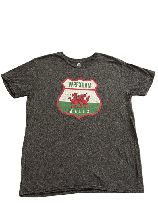 Wrexham Other - Wrexham Wales Crest Graphic T-Shirt XL Gray Tri Blend Made in USA